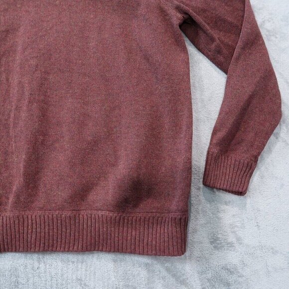 Eddie Bauer Sweater Mens Red Extra Large Knit Cardigan Crewneck Pullover Cotton - Picture 5 of 13